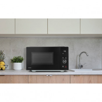 Medion MD 12041 microondas combinado 4 en 1 con grill, aire caliente y función de descongelación, 25L, 900W, negro/acero inoxidable 50076276