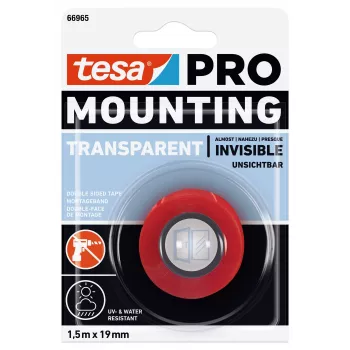 tesa Montage PRO Transparente 66965-00000-00 Cinta de montaje 1,5 m x 19 mm