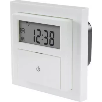 Sygonix SY-4504968 temporizador digital de empotrar con programación semanal, 1800 W, cuenta atrás, marco de superficie incluido