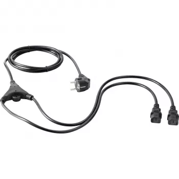 SYGONIX SY-5178378 cable divisor en Y de alimentación IEC C14 a 2x IEC C13, 2m, negro