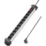 Sygonix SY-4538266 regleta de 10 tomas con interruptores, cable de 1,5m, negro/plata