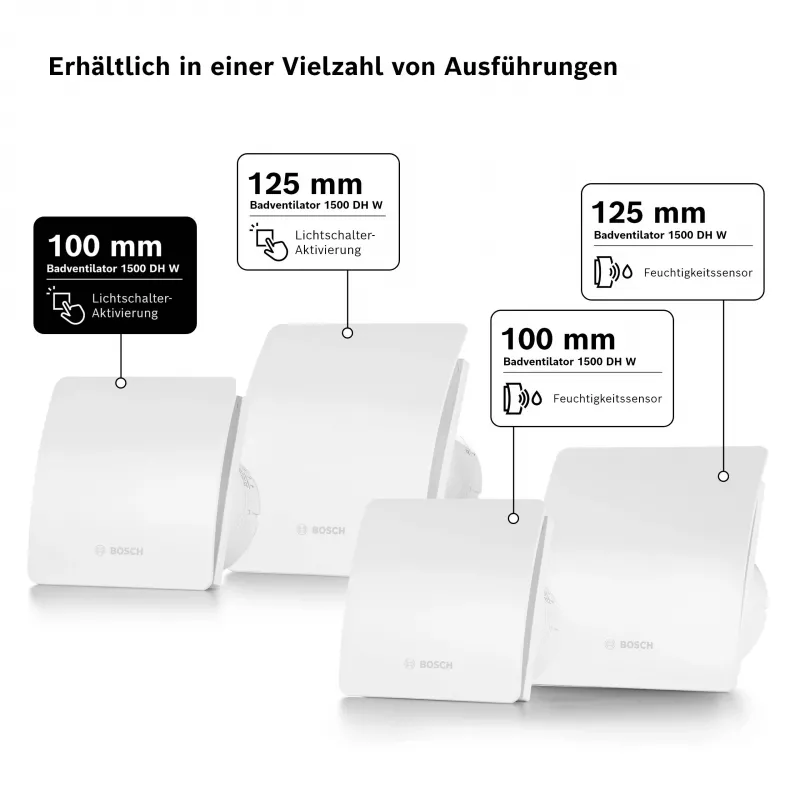BOSCH F1500 DH 100 ventilador extractor de baño con temporizador de retardo DN 100 7738335626