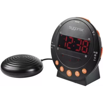 Sygonix SY-5266562 despertador electrónico negro pantalla fluorescente