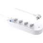 Sygonix SY-5228510 Regleta de enchufes 4 tomas con interruptor, blanca, cable de 1,5 m