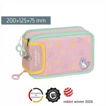 BRUNNEN s'maepp Sweet Unicorn Estuche escolar relleno rosa pastel/verde 33 piezas, 20,0 x 7,5 cm 104942101