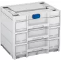 TANOS Systainer³ Sortainer/3 M 337 Organizador modular de piezas pequeñas con 3 cajones, plástico ABS, gris claro/antracita, 396 x 330 x 296 mm 83000874