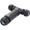 Sygonix SY-5516050 Conector de cables resistente a la intemperie con bornes de tornillo, IP68, 3 polos, negro