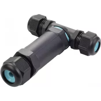 Sygonix SY-5516050 Conector de cables resistente a la intemperie con bornes de tornillo, IP68, 3 polos, negro