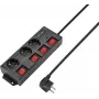 Sygonix RF-4737788 Regleta de enchufes con interruptor, 6 tomas Schuko, cable de 1,5 m, negra