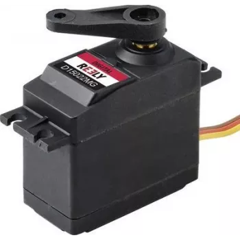 Reely D15022MG Servo digital con engranajes metálicos, conector JR, 15 kg/cm a 6 V RE-7165944