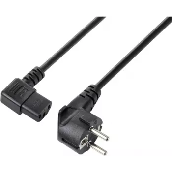 Sygonix SY-5243882 Cable de alimentación IEC C13, CEE 7/7 Schuko en ángulo a conector hembra IEC C13, 3 m, negro