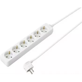 SYGONIX SY-4890994 Regleta de enchufes 3 tomas Schuko blanca cable 1,5 m sin interruptor