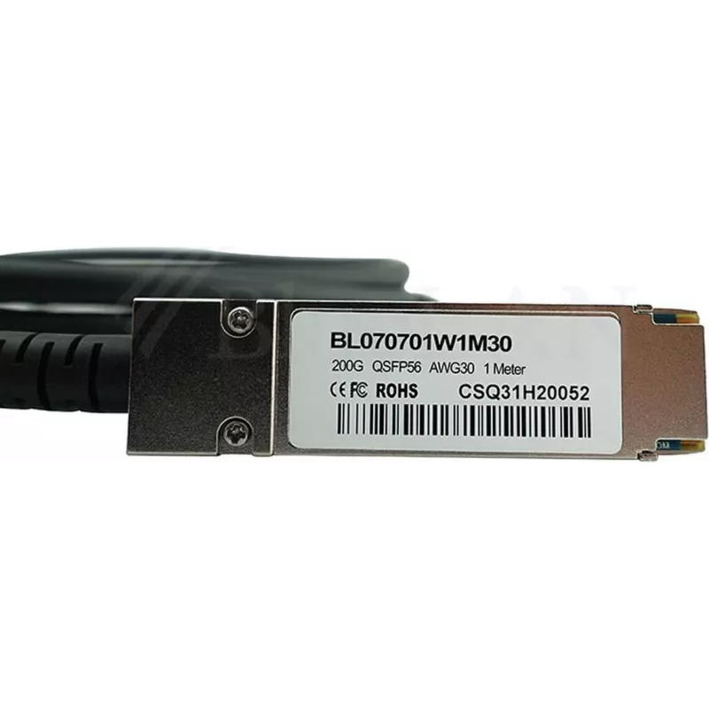 BLUELAN Cable Direct Attach QSFP56 compatible con Mellanox MCP1650-H02AE26, 200GBASE-CR4, InfiniBand, 30AWG, 3 metros MCP1650-H02AE26-BL