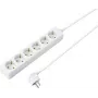Sygonix SY-4891000 Regleta de enchufes 6 tomas Schuko blanca cable 1,5 m con interruptor y protección infantil