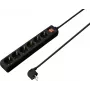 Sygonix SY-4891002 Regleta de enchufes Schuko con interruptor, negra, 1 toma, cable 1,5 m
