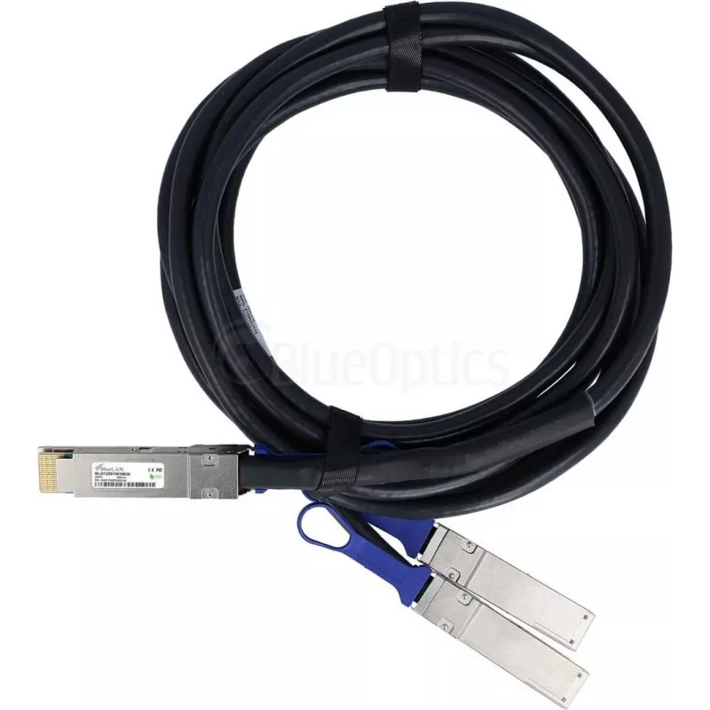 BlueLAN Cable Direct Attach Breakout pasivo 200Gb/s QSFP56 a 2x 100Gb/s QSFP56, 3m, AWG26, compatible con NVIDIA MCP7H50-H02AR26-BL