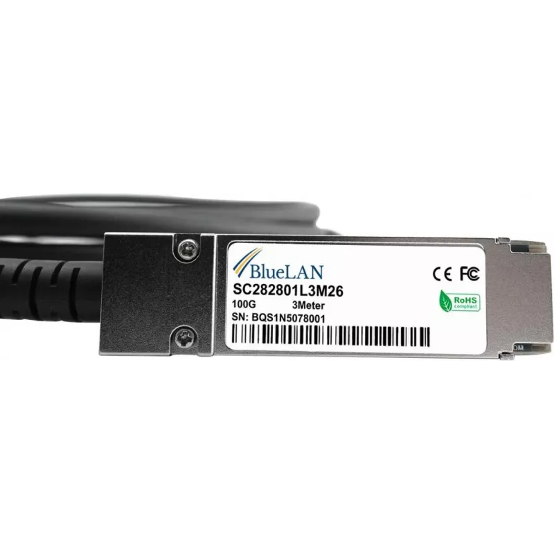 BlueLAN FN-CABLE-QSFP28-50CM-BL Cable Direct Attach QSFP28 0,5m, 100G, Twinax pasivo