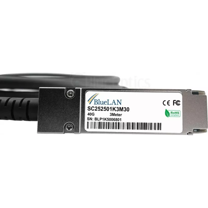 BlueLAN Cable de cobre Direct Attach 40G QSFP+, 1m, compatible con Lenovo A1DQ A1DQ-BL