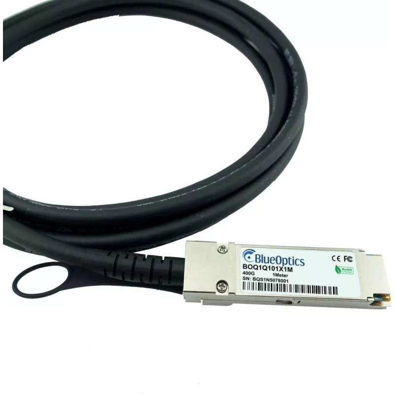 BlueLAN Cable Direct Attach QSFP112 pasivo, 400GBASE Ethernet, Infiniband, 1 metro (BOQ1Q101X1M-BL)
