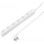 Sygonix SY-5775150 Regleta de 6 tomas con enchufe europeo, blanca, cable de 1,5 m