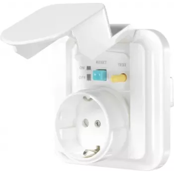 Sygonix SY-5775152 Toma de corriente Schuko empotrable con protección diferencial y mayor protección contra contactos IP44 blanca