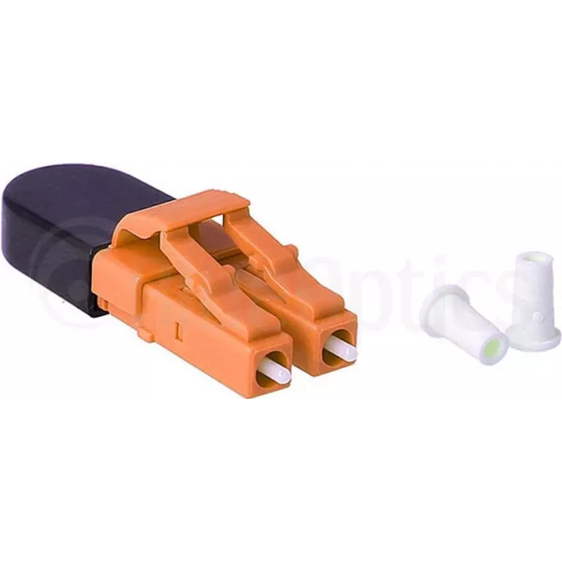 BLUELAN BlueOptics Adaptador loopback de fibra óptica OM2 LC/UPC dúplex férula de cerámica -40°C a +85°C (BOLBLCOM2)