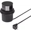 SYGONIX SY-4780156 Torre de enchufes 8 tomas AC 2 USB-A 1 USB-C cable de 1,5 m negra/plateada