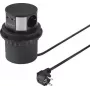 SYGONIX SY-4780156 Torre de enchufes 8 tomas AC 2 USB-A 1 USB-C cable de 1,5 m negra/plateada