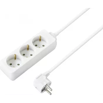 Sygonix SY-4890982 Regleta de 3 tomas con interruptor, cable de 1,5 m, blanca