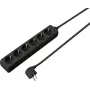 Regleta de enchufes Schuko 3 tomas Sygonix SY-4890996 con interruptor iluminado, cable de 1,5 m, negro