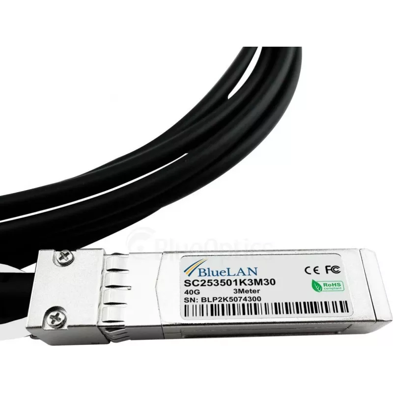 Cable breakout Direct Attach pasivo QSFP+ 40G a 4x10G SFP+ BlueLAN, 5 m, 26 AWG, compatible con NVIDIA L45593-D178-B50 L45593-D178-B50-BL
