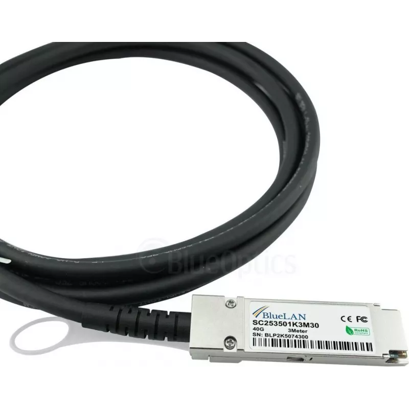 Cable breakout Direct Attach pasivo QSFP+ 40G a 4x10G SFP+ BlueLAN, 5 m, 26 AWG, compatible con NVIDIA L45593-D178-B50 L45593-D178-B50-BL