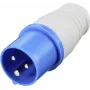 Conector macho CEE caravana Sygonix SY-5806886 16 A 3 polos 250 V AC IP44 azul