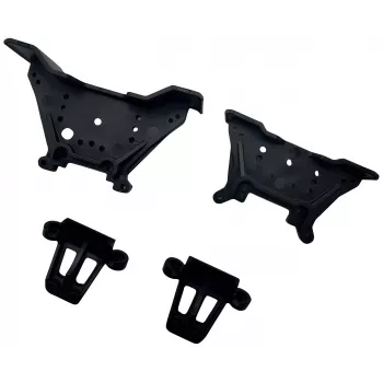 Set de torres de amortiguación de aluminio Reely RE-9043704 para coches RC 1:10 (delanteras y traseras, azul)