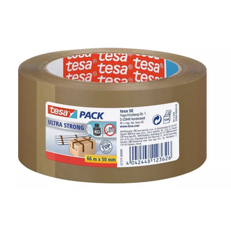 Cinta de embalar tesa ULTRA STRONG 57177 marrón 66 m x 50 mm 6 rollos