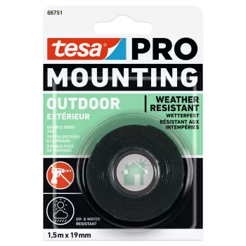 tesa Montaje PRO Outdoor 66751-00000-00 Cinta de montaje transparente 1,5 m x 19 mm
