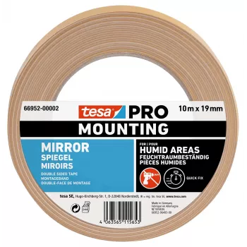 tesa Montaje PRO Cinta de montaje para espejos blanca 10 m x 19 mm 66952-00002-00