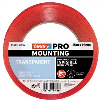 tesa Montaje PRO Cinta de montaje transparente 25 m x 19 mm 66965-00002-00