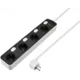 Sygonix SY-6118236 Regleta de 4 tomas con interruptor iluminado, Schuko, cable de 1,5 m, negra