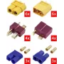 Reely RE-6699867 Cable adaptador divisor en Y XT60 a T-Plug y EC3 dorado