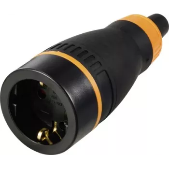 Sygonix SY-6618480 Toma Schuko TPE PC 250 V/AC negro naranja IP20