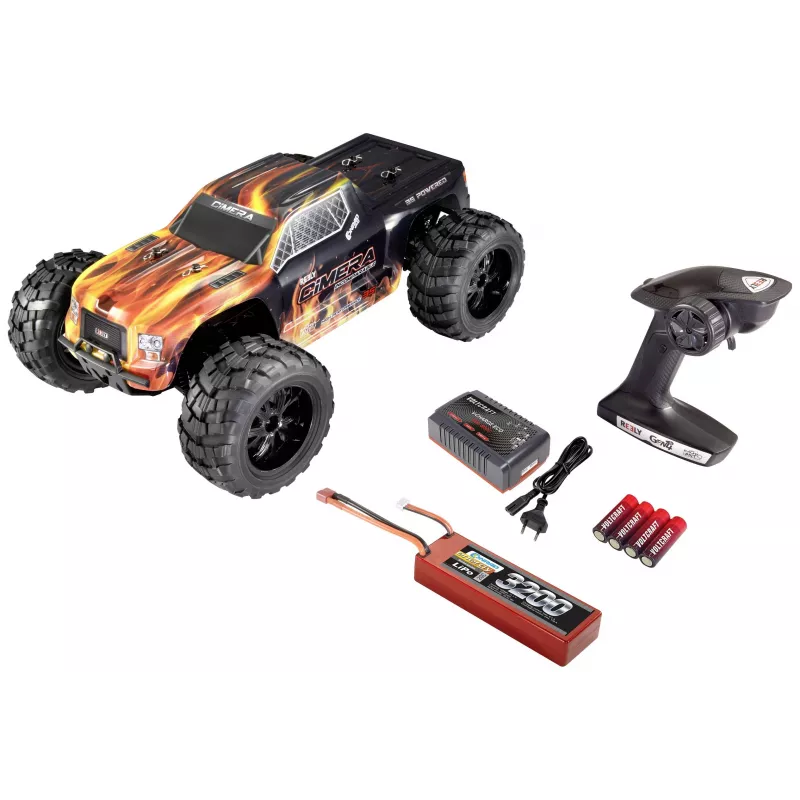 Reely Cimera Black Brushless 1:10 RC Monster Truck 4WD RTR 2,4 GHz con batería y cargador (RE-6914403)