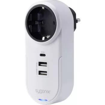 Sygonix SY-4512996 Adaptador intermedio con USB, blanco