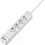 Sygonix SY-4535058 Regleta de enchufes de 6 tomas con interruptor principal iluminado, cable de 1,5 m, blanco