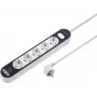 Sygonix SY-4538276 Regleta de enchufes de 5 tomas con interruptor iluminado, cable de 1,5 m, blanco/negro