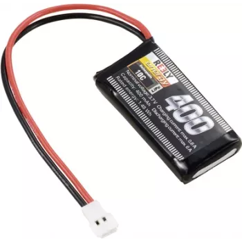 Reely Batería LiPo 3,7V 400mAh 1S 10C Softcase con conector plano RE-7845951