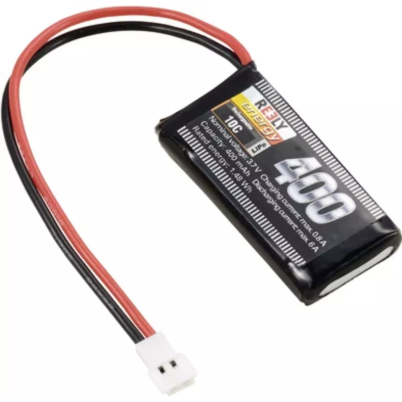 Reely Batería LiPo 3,7V 400mAh 1S 10C Softcase con conector plano RE-7845951