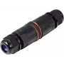 Sygonix SY-6748354 Conector de cable resistente a la intemperie con terminales push-in, 3 polos, IP68, negro