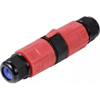 Sygonix SY-6748352 conector de cable resistente a la intemperie de 3 polos con bornes de palanca, IP68, negro