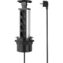 SYGONIX SY-4737792 regleta de sobremesa con 8 tomas Schuko y 2 puertos USB, negro/plata